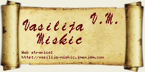 Vasilija Miškić vizit kartica